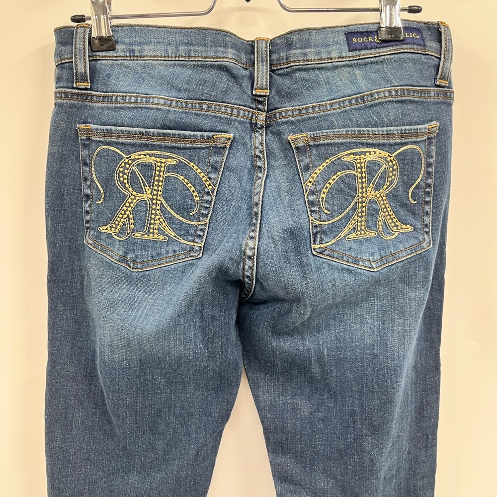 Womens Rock & Republic Mid-Rise Berlin Dark Wash Skinny Denim Jeans Size 10 - Picture 9 of 12